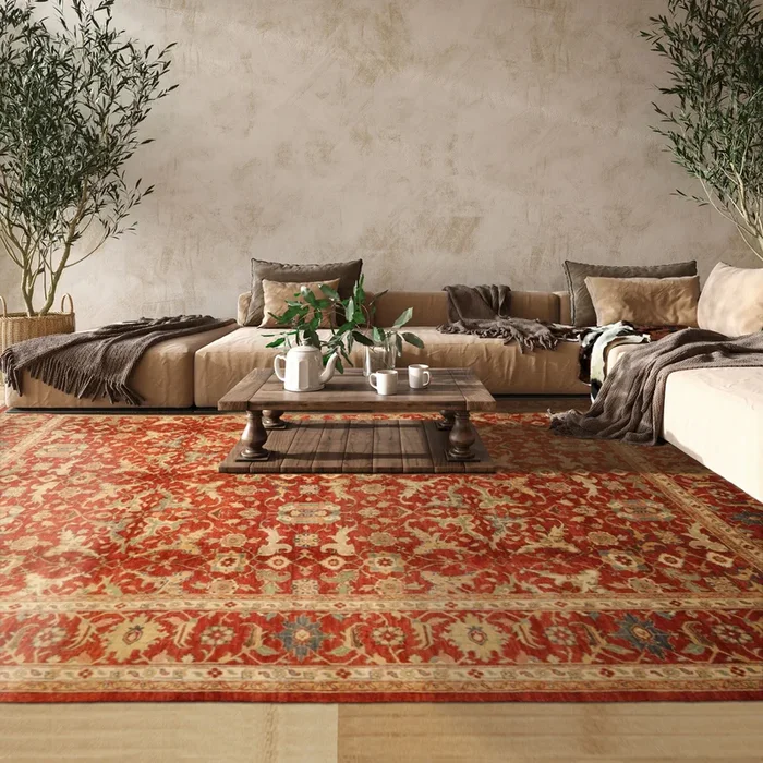 LoomBloom 9’9”x13’10” Rust Hand-Knotted Traditional Bidjar Wool Oriental Rug