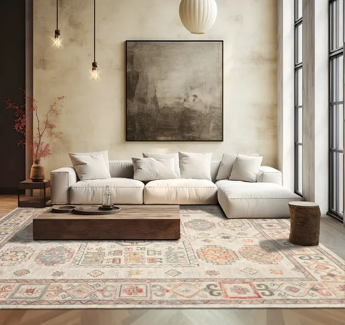LoomBloom Multi Size Beige Hand Tufted Transitional Geometric Wool Oriental Area Rug