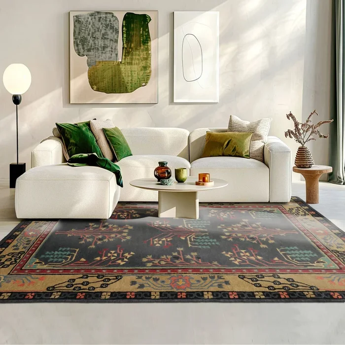 LoomBloom Multi Size Graphite Hand Tufted Arts & Crafts/Mission Donegal Wool Oriental Area Rug