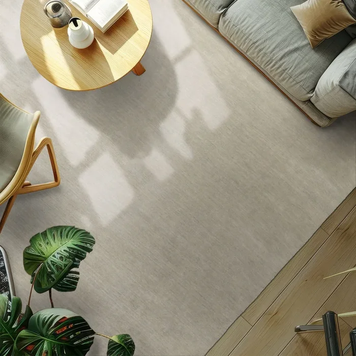LoomBloom Multi Size Gray Hand Loomed Contemporary Solid Wool Oriental Area Rug