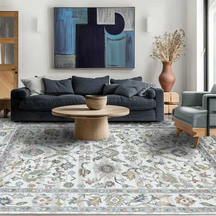 loomBloom Multi Size Ivory Hand Tufted Handmade Modern & Contemporary Floral Wool Oriental Area Rug