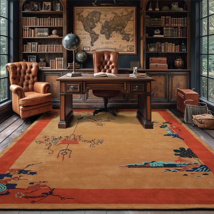 LoomBloom Multi Sizes Beige Hand Tufted Chinese Art Deco New Zealand Wool Oriental Area Rug