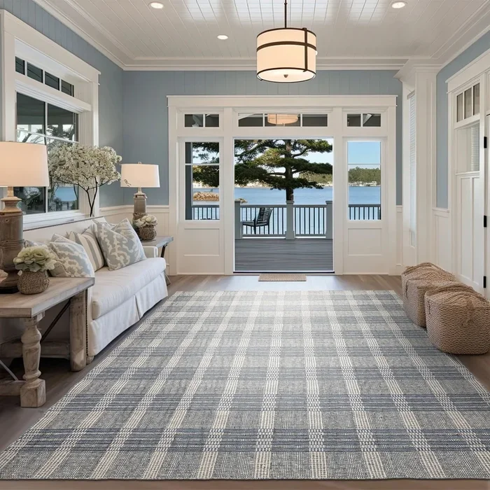 LoomBloom Plaid Multi Sizes Multi Color Hand Woven Flatweave Contemporary Wool Oriental Area Rug
