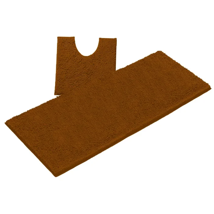 Luxury Microfiber 2-Piece Toilet & Bath Mat Set, XL, Pumpkin