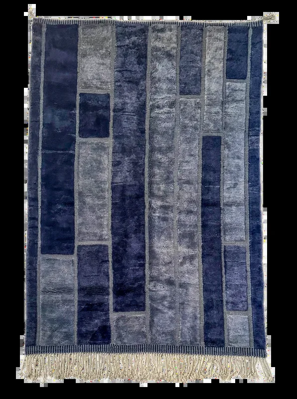 M’rirt’s Striped Shades of Indigo Hand-Knot