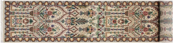 Mahal Heritage Sharlene Beige/Gold Wool Runner – 2’7” x 12’5”