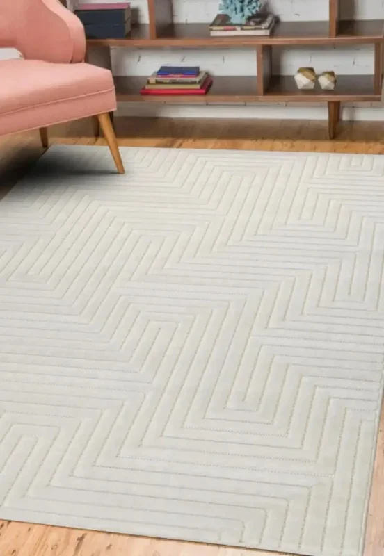 Malmo Indoor Outdoor MAZE WHITE Rug