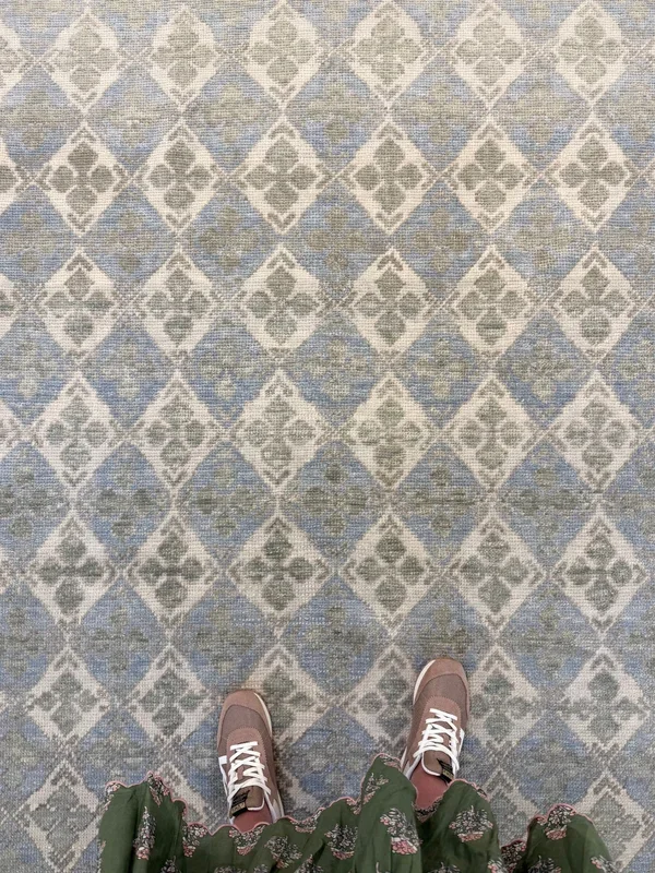 Martha Blue and Green Turkish Oushak Rug | In Stock
