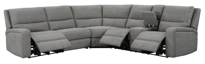 Medford Power 3-Seat Reclining Sectional Charcoal Ash