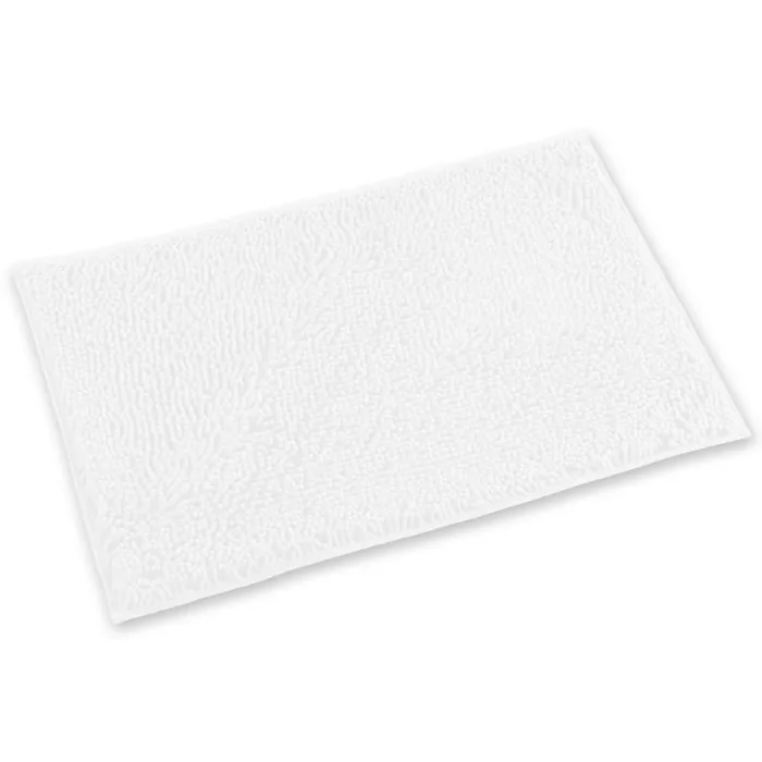 Microfiber Bathroom Rectangle Rug, 20×30 Inch, White
