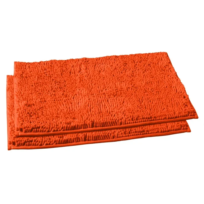 Microfiber Rectangular Mat Mini Set, 16×24 Inch 2 Pack Set, Coral