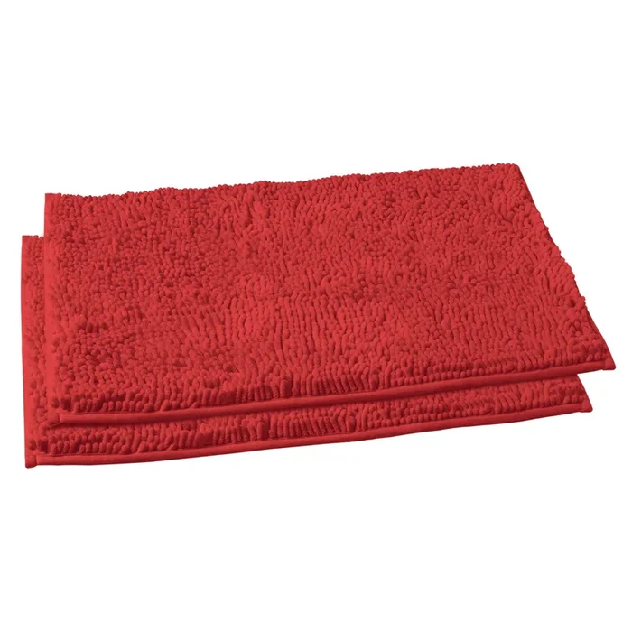 Microfiber Rectangular Mat Mini Set, 16×24 Inch 2 Pack Set, Red