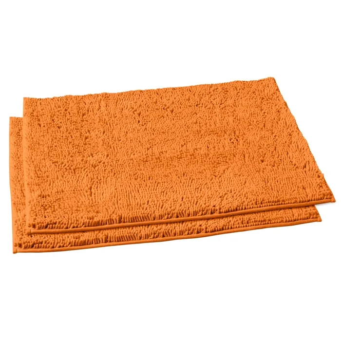Microfiber Rectangular Rugs, 23×36 Inch 2 Pack Set, Orange