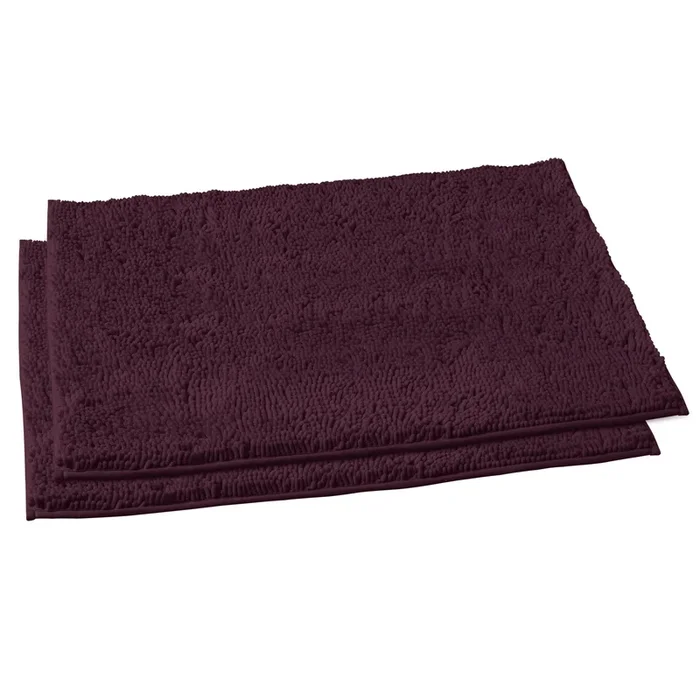 Microfiber Rectangular Rugs, 23×36 Inch 2 Pack Set, Plum