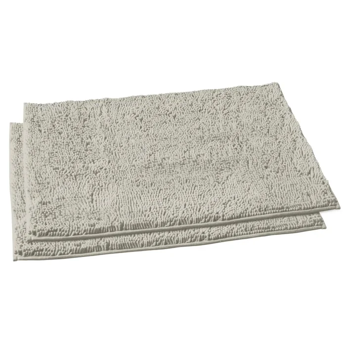 Microfiber Rectangular Rugs, 23×36 Inch 2 Pack Set, Warm Gray