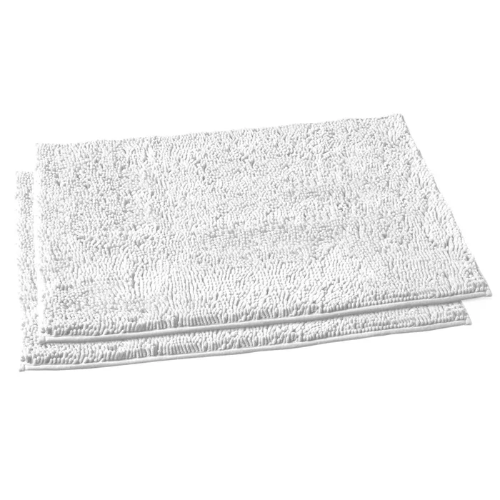 Microfiber Rectangular Rugs, 23×36 Inch 2 Pack Set, White