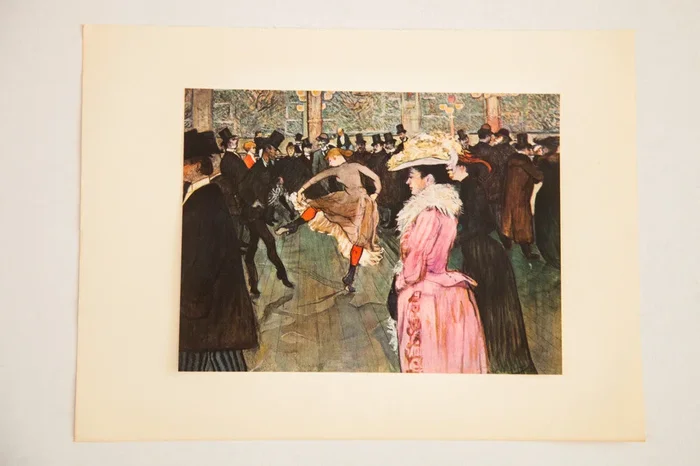 Mid Century Vintage Toulouse Lautrec The Dance Moulin Rouge Print