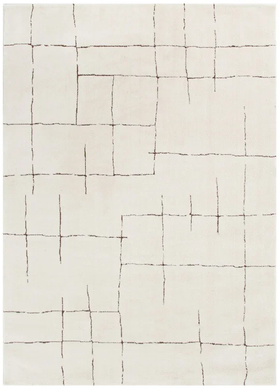 Mila Abstract Lines Brown Cream Rug – MIL10