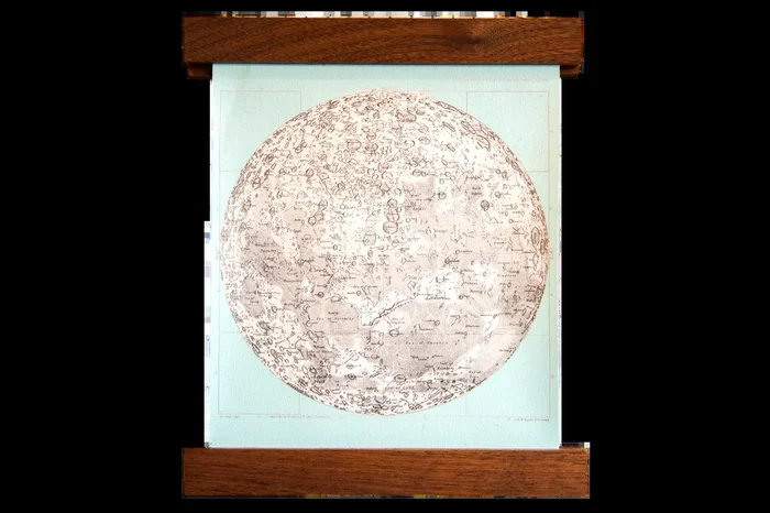 Mini Moon Chart Art Print Canvas Light Aqua