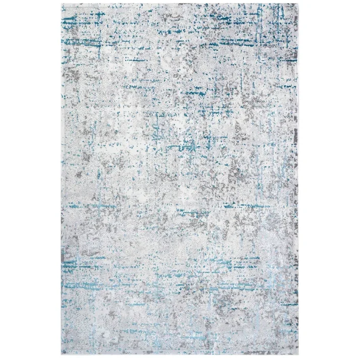 Modern Abstract Distressed Rugs Blue Grey – Tweed