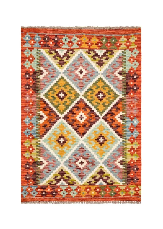 modern Afghan Anatolian kilim 4′ x 2’10”