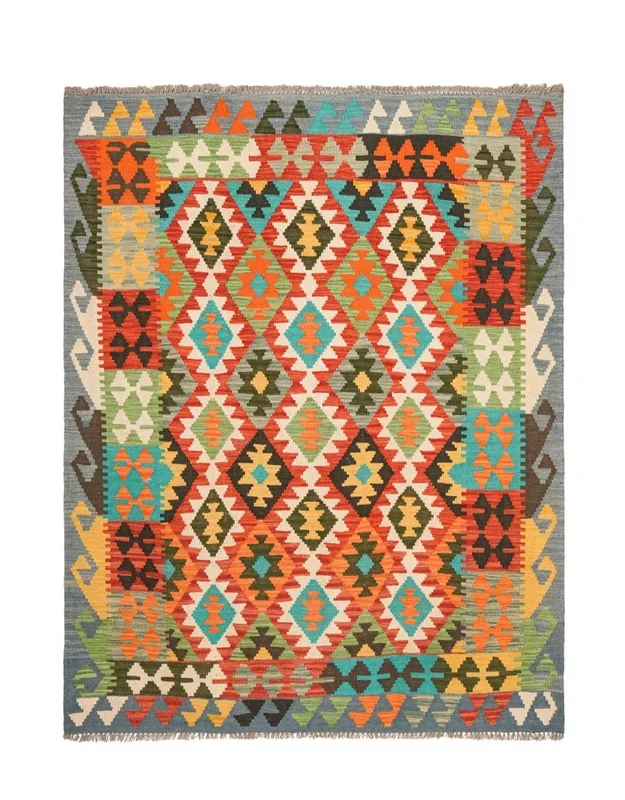 Modern Afghan Anatolian kilim 6’4″ x 5′