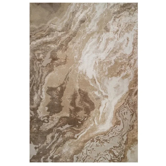Modern Beige Textured Living Room Rug – Matki