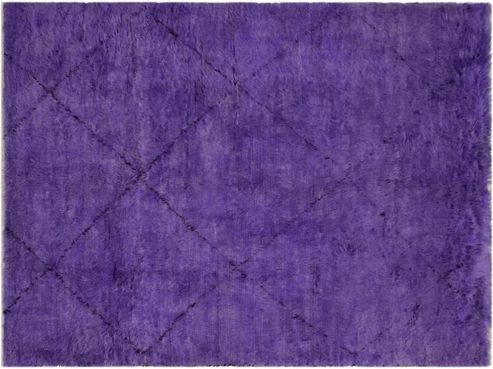 Modern Moroccan Ola Purple/Black Wool Rug – 6’5” x 10’1”