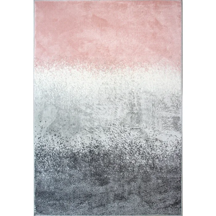 Modern Pink Distressed Striped Living Room Rug