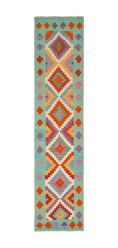 Modern Shirvan Hallway kilim 12’10” x 2’10”