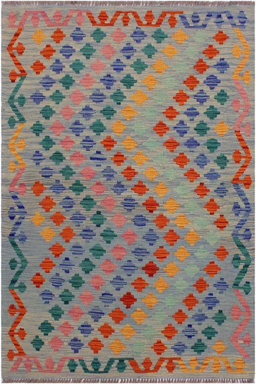 Modern Turkish Kilim Brittni Hand-Woven Wool Rug – 3’3” x 4’10”