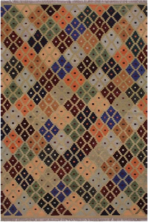 Modern Turkish Kilim Rigobert Hand-Woven Wool Rug – 5’3” x 6’10”