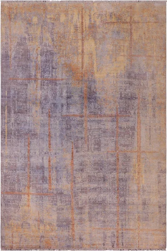 Modern Ziegler Fransisc Blue/Gray Bamboo Silk Rug – 7’10” x 9’11”