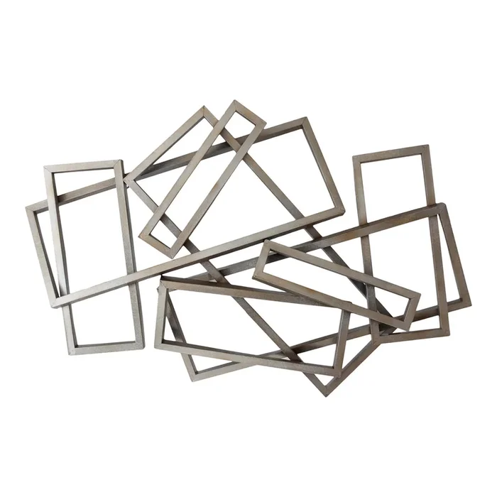 Moes Home Wall Sculptures Metal Rectangles Silver Furniture