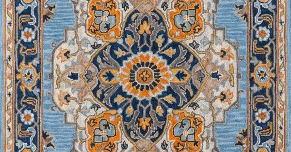Momeni Ibiza Ibi-1 Blue Area Rug 6 ft. X 9 ft. Rectangle