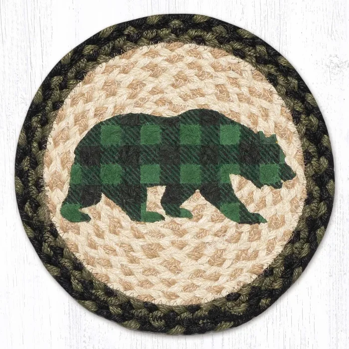 MSPR-116 Green Plaid Bear 10″ Trivet