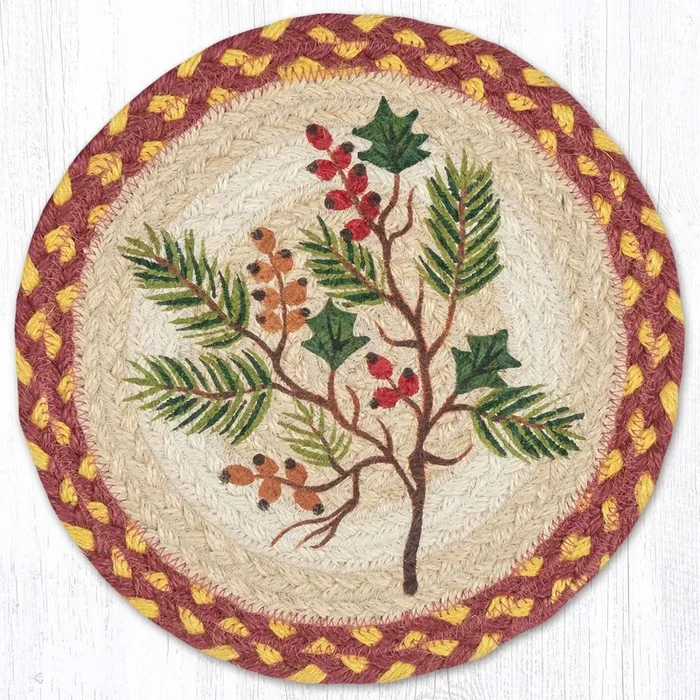 MSPR-357 Berries Evergreen Holly 10″ Trivet