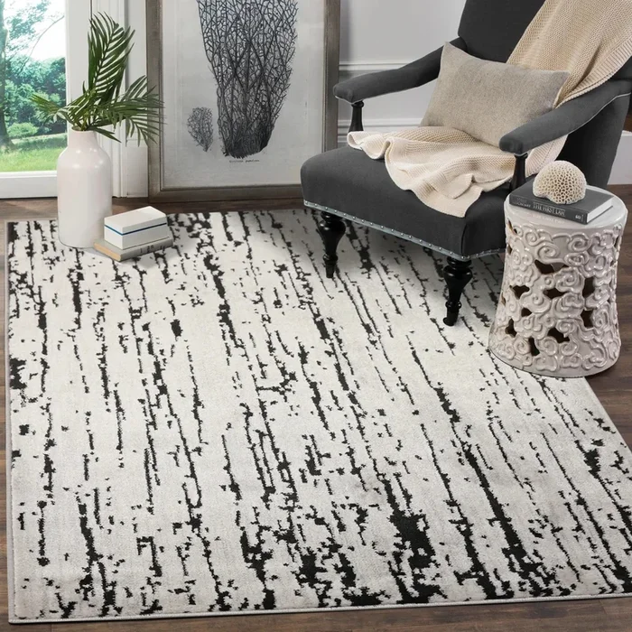 Multi Size Blue, Beige Machine Made Polypropylene Lisette Modern & Contemporary Oriental Area Rug