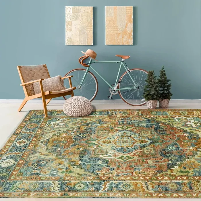 Multi Size Rust Hand Knotted Traditional Oushak Turkish 100% Wool Oriental Area Rug