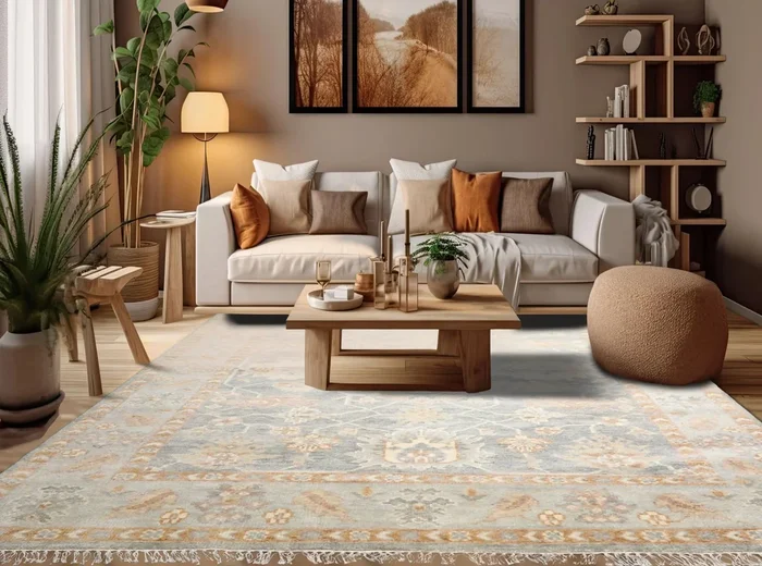 Multi Sizes Light Gray, Slate Color Hand Knotted Transitional 100% Wool Oriental Area Rug