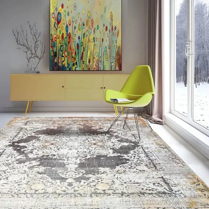 Multi Sizes Tabriz Modern & Contemporary Velvety Soft Pile Oriental Area Rug Gray, Cream Bastian