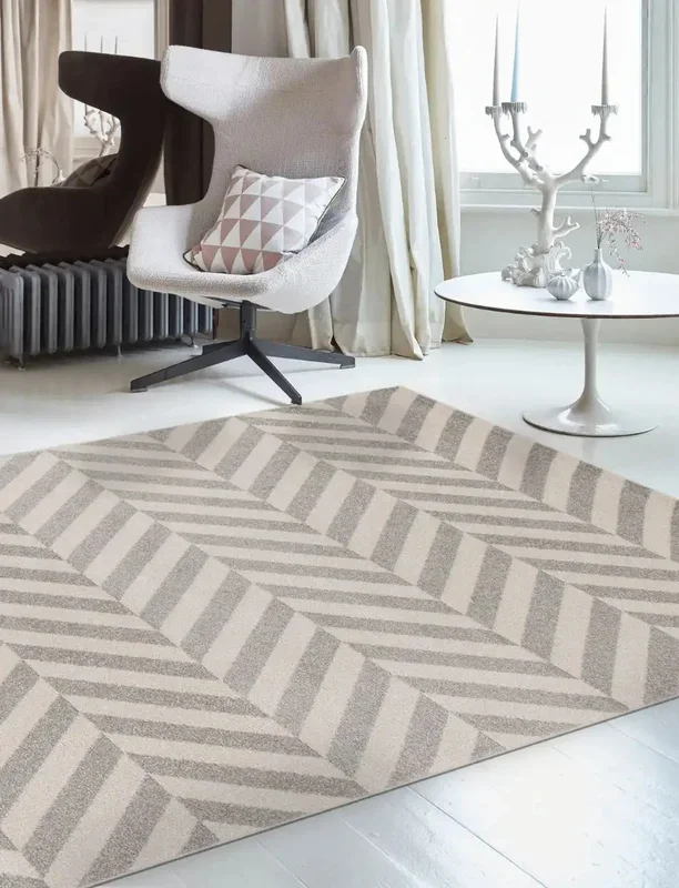 Muse MU07 Grey Chevron Rug