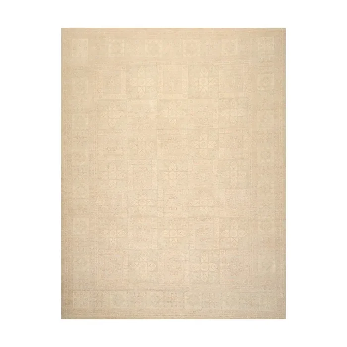 Muted 9’3″ x 11’10” Hand Knotted 100% Wool Super fine Peshawar Area Rug Beige