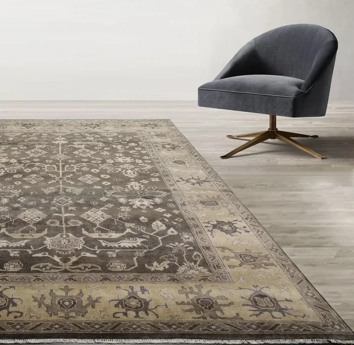 Muted Turkish Oushak 8’9″ x 12’1” Hand Knotted 100% Wool Area Rug Graphite