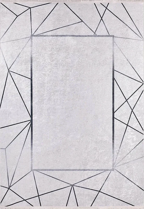 Naya Geometric Border Modern Home Decor Rug