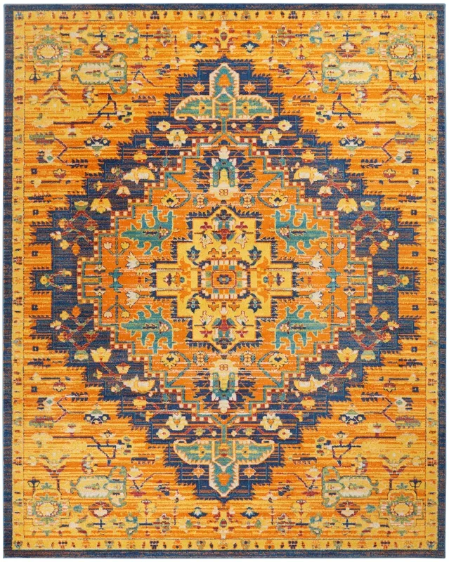 Nourison Home Allur ALR04 Orange Multicolor Transitional Power-loomed Rug