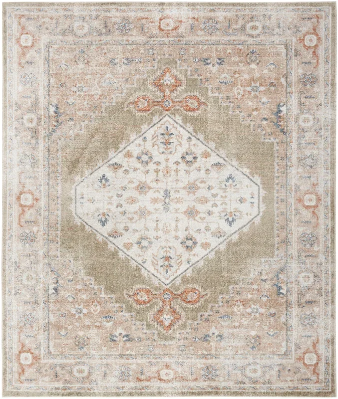 Nourison Home Astra Machine Washable ASW11 Sage Multi Traditional Power-loomed Rug