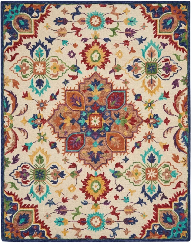 Nourison Home Bahari BAH01 Bohemian Floral Indoor Area Rug