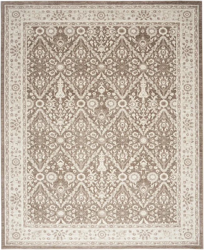 Nourison Home Eco Cycle ECY04 Ivory Mocha Traditional Loom-woven Rug