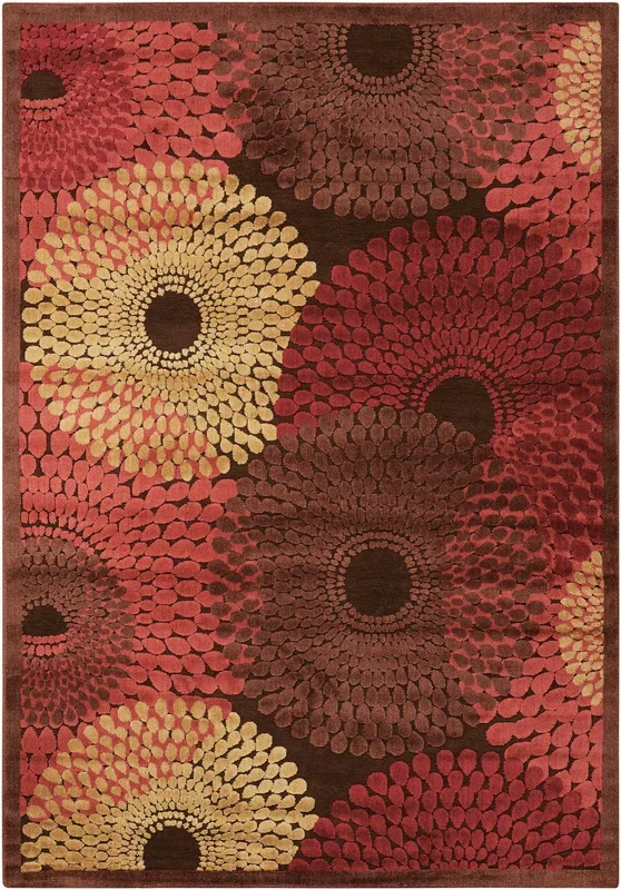 Nourison Home Graphic Illusions GIL04 Brown Contemporary Power-loomed Rug